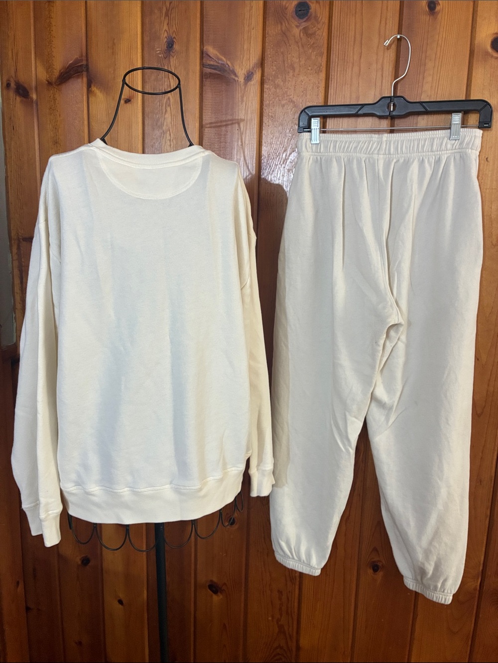 PINK Victoria's Secret Cream Logo Tee size small/large off white set - Picture 11 of 11